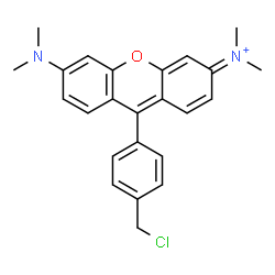 ChemSpider 2D Image | 9-[4-(Chloromethyl)phenyl]-6-(dimethylamino)-N,N-dimethyl-3H-xanthen-3-iminium | C24H24ClN2O