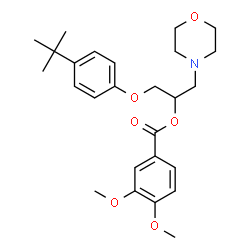 ChemSpider 2D Image | 1-(4-tert-Butylphenoxy)-3-(morpholin-4-yl)propan-2-yl 3,4-dimethoxybenzoate | C26H35NO6