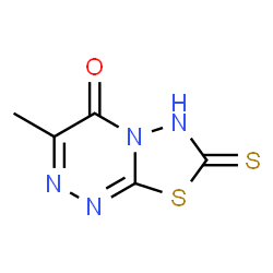 ChemSpider 2D Image | 4H-[1,3,4]thiadiazolo[2,3-c][1,2,4]triazin-4-one, 7-mercapto-3-methyl- | C5H4N4OS2