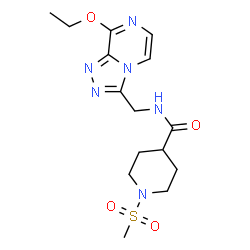ChemSpider 2D Image | N-[(8-Ethoxy[1,2,4]triazolo[4,3-a]pyrazin-3-yl)methyl]-1-(methylsulfonyl)-4-piperidinecarboxamide | C15H22N6O4S