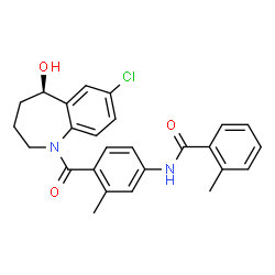 ChemSpider 2D Image | N-(4-{[(5R)-7-Chloro-5-hydroxy-2,3,4,5-tetrahydro-1H-1-benzazepin-1-yl]carbonyl}-3-methylphenyl)-2-methylbenzamide | C26H25ClN2O3