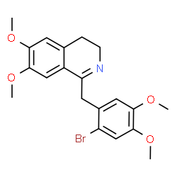 ChemSpider 2D Image | 1-(2-Bromo-4,5-dimethoxybenzyl)-6,7-dimethoxy-3,4-dihydroisoquinoline | C20H22BrNO4