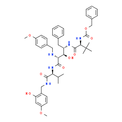 ChemSpider 2D Image | Benzyl [(1r)-1-({(1s,2s,3s)-1-Benzyl-2-Hydroxy-4-({(1s)-1-[(2-Hydroxy-4-Methoxybenzyl)carbamoyl]-2-Methylpropyl}amino)-3-[(4-Methoxybenzyl)amino]-4-Oxobutyl}carbamoyl)-2,2-Dimethylpropyl]carbamate | C46H59N5O9