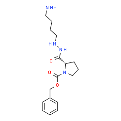 ChemSpider 2D Image | Benzyl (2S)-2-{[2-(4-aminobutyl)hydrazino]carbonyl}-1-pyrrolidinecarboxylate | C17H26N4O3
