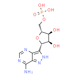 ChemSpider 2D Image | (1S)-1-(7-Amino-2H-pyrazolo[4,3-d]pyrimidin-3-yl)-1,4-anhydro-5-O-phosphono-D-ribitol | C10H14N5O7P