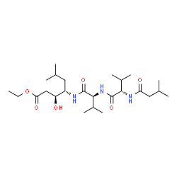 ChemSpider 2D Image | N-(3-Methylbutanoyl)-L-valyl-N-[(3S,4S)-1-ethoxy-3-hydroxy-6-methyl-1-oxo-4-heptanyl]-L-valinamide | C25H47N3O6