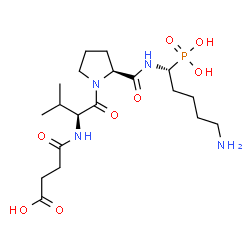ChemSpider 2D Image | N-(3-Carboxypropanoyl)-L-valyl-N-[(1R)-5-amino-1-phosphonopentyl]-L-prolinamide | C19H35N4O8P