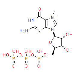 ChemSpider 2D Image | 7-Methylguanosine 5'-(tetrahydrogen triphosphate) | C11H19N5O14P3