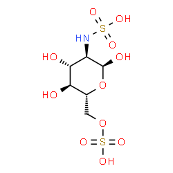 ChemSpider 2D Image | 2-Deoxy-6-O-sulfo-2-(sulfoamino)-alpha-D-glucopyranose | C6H13NO11S2