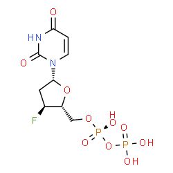 ChemSpider 2D Image | 2',3'-dideoxy-3'-fluoro-urididine-5'-diphosphate | C9H13FN2O10P2