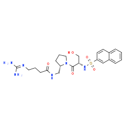 ChemSpider 2D Image | 4-carbamimidamido-N-({(2S)-1-[N-(naphthalen-2-ylsulfonyl)-L-seryl]pyrrolidin-2-yl}methyl)butanamide | C23H32N6O5S