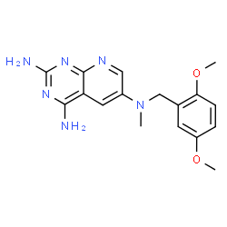 ChemSpider 2D Image | N6-(2,5-Dimethoxy-Benzyl)-N6-Methyl-Pyrido[2,3-D]Pyrimidine-2,4,6-Triamine | C17H20N6O2