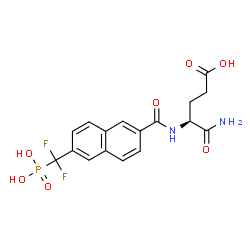ChemSpider 2D Image | N~2~-{6-[Difluoro(phosphono)methyl]-2-naphthoyl}-L-alpha-glutamine | C17H17F2N2O7P
