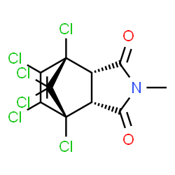 ChemSpider 2D Image | 1,7,8,9,10,10-hexachloro-4-methyl-4-azatricyclo[5.2.1.0(2,6)]dec-8-ene-3,5-dione | C10H5Cl6NO2