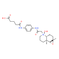 ChemSpider 2D Image | (3aR,4S,7aS,7bS)-4-[2-({4-[(4-Carboxybutanoyl)amino]phenyl}amino)-2-oxoethyl]-4-hydroxy-1a,7a-dimethyldecahydrooxireno[f]quinolin-4-ium | C24H34N3O6