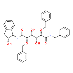 ChemSpider 2D Image | 2,5-DIBENZYLOXY-3,4-DIHYDROXY-HEXANEDIOIC ACID BENZYLAMIDE (2-HYDROXY-INDAN-1-YL)-AMIDE | C36H38N2O7