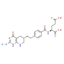ChemSpider 2D Image | N-(4-{2-[(6S)-2-Amino-4-oxo-1,4,5,6,7,8-hexahydropyrido[2,3-d]pyrimidin-6-yl]ethyl}benzoyl)-L-glutamic acid | C21H25N5O6