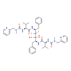 ChemSpider 2D Image | (2S,2'S)-N,N'-[(2S,5S)-3,3-Difluoro-4,4-dihydroxy-1,6-diphenyl-2,5-hexanediyl]bis(3-methyl-2-{[methyl(2-pyridinylmethyl)carbamoyl]amino}butanamide) | C44H56F2N8O6