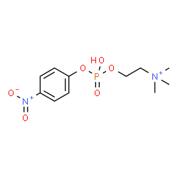 ChemSpider 2D Image | 2-{[Hydroxy(4-nitrophenoxy)phosphoryl]oxy}-N,N,N-trimethylethanaminium | C11H18N2O6P