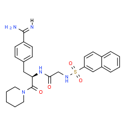 ChemSpider 2D Image | 1-[N-(2-Naphthylsulfonyl)glycyl-4-carbamimidoyl-D-phenylalanyl]piperidine | C27H31N5O4S