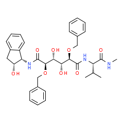 ChemSpider 2D Image | [5-(2-HYDROXY-INDAN-1-YLCARBAMOYL)-3,4-DIHYDROXY-2,5-[DIBENZYL-OXY]-PENTANOYL]-VALINYL-AMIDO-METHANE | C35H43N3O8