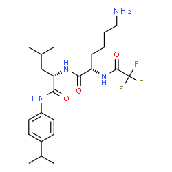 ChemSpider 2D Image | N~2~-(Trifluoroacetyl)-L-lysyl-N-(4-isopropylphenyl)-L-leucinamide | C23H35F3N4O3
