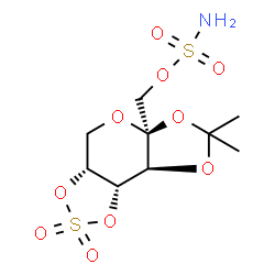 ChemSpider 2D Image | [(3aR,5aS,8aS,8bS)-7,7-Dimethyl-2,2-dioxidotetrahydro-5aH-[1,3,2]dioxathiolo[4,5-d][1,3]dioxolo[4,5-b]pyran-5a-yl]methyl sulfamate | C9H15NO10S2