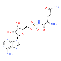 ChemSpider 2D Image | 5'-O-(L-Glutaminylsulfamoyl)adenosine | C15H22N8O8S