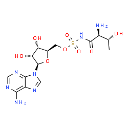 ChemSpider 2D Image | 5'-O-(L-Threonylsulfamoyl)adenosine | C14H21N7O8S
