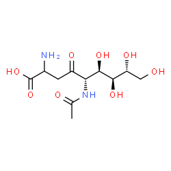 ChemSpider 2D Image | (5S,6R,7S,8R)-5-Acetamido-2-amino-6,7,8,9-tetrahydroxy-4-oxononanoic acid | C11H20N2O8