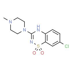 ChemSpider 2D Image | 7-Chloro-3-(4-methyl-1-piperazinyl)-2H-1,2,4-benzothiadiazine-1,1-dioxide | C12H15ClN4O2S