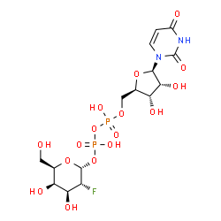 ChemSpider 2D Image | URIDINE-5'-DIPHOSPHATE-2-DEOXY-2-FLUOROGALACTOSE | C15H23FN2O16P2