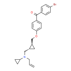 ChemSpider 2D Image | (4-{[(1S,2S)-2-{[Allyl(cyclopropyl)amino]methyl}cyclopropyl]methoxy}phenyl)(4-bromophenyl)methanone | C24H26BrNO2