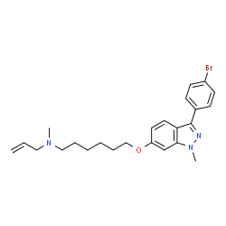 ChemSpider 2D Image | ALLYL-{6-[3-(4-BROMO-PHENYL)-1-METHYL-1H-INDAZOL-6-YL]OXY}HEXYL)-N-METHYLAMINE | C24H30BrN3O
