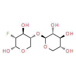 ChemSpider 2D Image | 2-Deoxy-2-fluoro-4-O-beta-D-xylopyranosyl-alpha-D-xylopyranose | C10H17FO8
