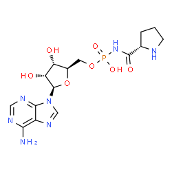 ChemSpider 2D Image | 5'-O-[N-(PROLYL)-SULFAMOYL]ADENOSINE | C15H22N7O7P