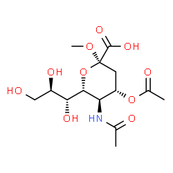 ChemSpider 2D Image | 4-o-acetyl-alpha-2-omethyl-5-n-acetyl-alpha-d-neuraminic acid | C14H23NO10
