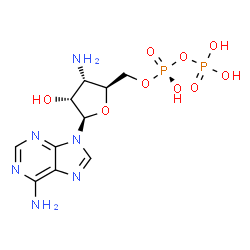 ChemSpider 2D Image | 3'-Amino-3'-deoxyadenosine 5'-(trihydrogen diphosphate) | C10H16N6O9P2