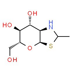 ChemSpider 2D Image | (3aR,5R,6S,7R,7aR)-5-(Hydroxymethyl)-2-methylhexahydro-3aH-pyrano[3,2-d][1,3]thiazole-6,7-diol | C8H15NO4S