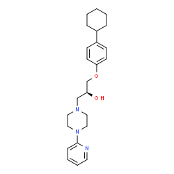 ChemSpider 2D Image | 1-[2-HYDROXY-3-(4-CYCLOHEXYL-PHENOXY)-PROPYL]-4-(2-PYRIDYL)-PIPERAZINE | C24H33N3O2
