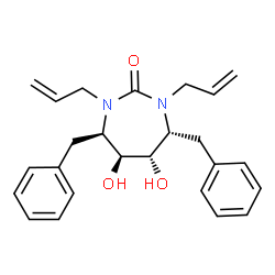 ChemSpider 2D Image | (4R,5S,6S,7R)-1,3-Diallyl-4,7-dibenzyl-5,6-dihydroxy-1,3-diazepan-2-one | C25H30N2O3
