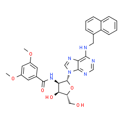 ChemSpider 2D Image | 2'-Deoxy-2'-[(3,5-dimethoxybenzoyl)amino]-N-(1-naphthylmethyl)adenosine | C30H30N6O6