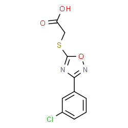 ChemSpider 2D Image | CARBOXYMETHYLTHIO-3-(3-CHLOROPHENYL)-1,2,4-OXADIAZOL | C10H7ClN2O3S