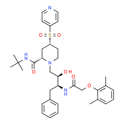 ChemSpider 2D Image | (2r,4s)-N-Tert-Butyl-1-[(2s,3s)-3-{[(2,6-Dimethylphenoxy)acetyl]amino}-2-Hydroxy-4-Phenylbutyl]-4-(Pyridin-4-Ylsulfonyl)piperidine-2-Carboxamide | C35H46N4O6S