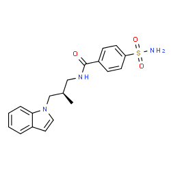 ChemSpider 2D Image | (R)-N-(3-INDOL-1-YL-2-METHYL-PROPYL)-4-SULFAMOYL-BENZAMIDE | C19H21N3O3S