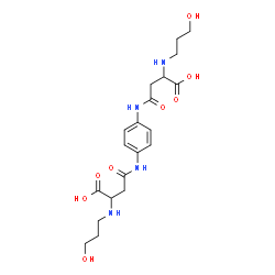ChemSpider 2D Image | 4,4'-(1,4-Phenylenediimino)bis{2-[(3-hydroxypropyl)amino]-4-oxobutanoic acid} | C20H30N4O8