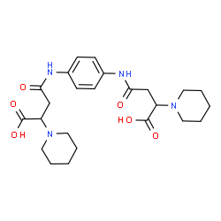 ChemSpider 2D Image | 4,4'-(1,4-Phenylenediimino)bis[4-oxo-2-(1-piperidinyl)butanoic acid] | C24H34N4O6