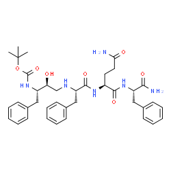 ChemSpider 2D Image | N-{(2R,3S)-3-[(tert-Butoxycarbonyl)amino]-2-hydroxy-4-phenylbutyl}-L-phenylalanyl-L-glutaminyl-L-phenylalaninamide | C38H50N6O7