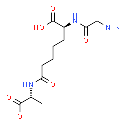 ChemSpider 2D Image | (2S)-7-{[(1R)-1-Carboxyethyl]amino}-2-(glycylamino)-7-oxoheptanoic acid | C12H21N3O6