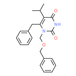 ChemSpider 2D Image | 6-BENZYL-1-BENZYLOXYMETHYL-5-ISOPROPYL URACIL | C22H24N2O3